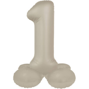 Balon Folie72cm Creamy Latte Cifra 1 cu baza Folat