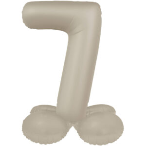 Balon Folie72cm Creamy Latte Cifra 7 cu baza Folat