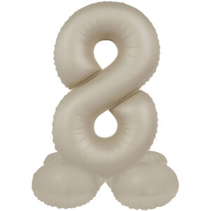 Balon Folie72cm Creamy Latte Cifra 8 cu baza Folat