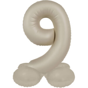Balon Folie72cm Creamy Latte Cifra 9 cu baza Folat