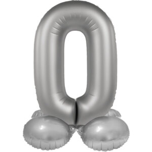 Balon Folie72cm Moonlight Silver Cifra 0 cu baza Folat