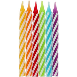 Set 16 Lumanari Candles Rainbow Twist Folat
