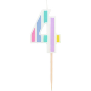 Lumanare Cifra 4 Pastel Vibes multicolor Folat
