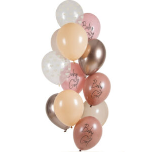 Set 12 Baloane latex Baby Girl 33cm Folat