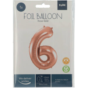 Balon Folie 86cm Rose Gold Cifra 6 Folat