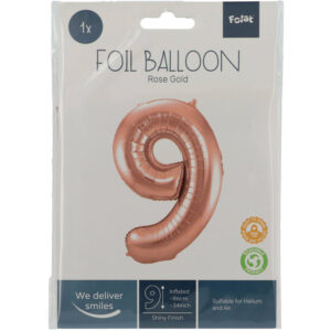 Balon Folie 86cm Rose Gold Cifra 9 Folat
