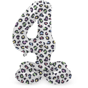 Balon Folie72cm Bright Panther Cifra 4 cu baza Folat
