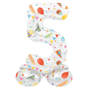 Balon Folie 72cm Joyful Party Cifra 5 cu baza Folat