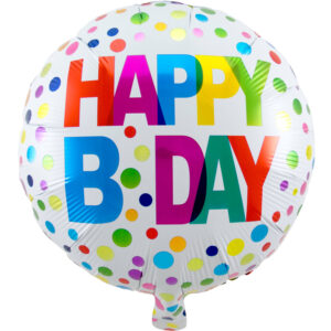 Balon Folie 45cm Happy Birthday Confetti Folat