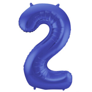 Balon Folie 86cm Matte Albastru Cifra 2 Folat