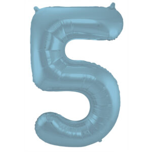 Balon Folie 86cm Matte Pastel Albastru Cifra 5 Folat