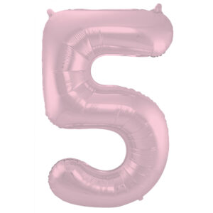 Balon Folie 86cm Matte Pastel Roz Cifra 5 Folat