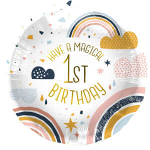 Balon Folie Birthday 1st Curcubeu 45cm Folat