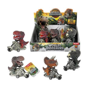 Figurina -Dinozaur motociclist in asort. Toi-toys