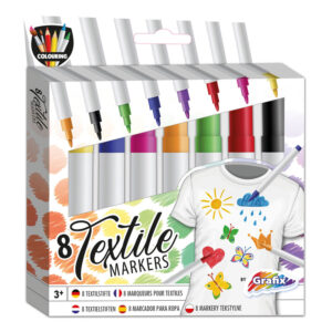 Set 8 markere pentru textile GRAFIX