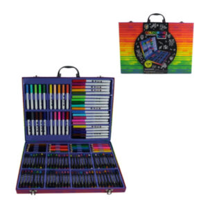 Set desen 124 piese cu creioane colorate. creioane cerate si carioci Grafix