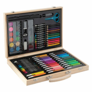 Trusa arta - Colouring Case. Cutie de lemn. 86 piese Grafix