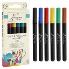 Set de markere pentru sticla si portelan 6 buc. GRAFIX
