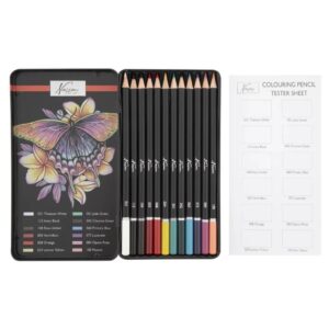 Set 12 creioane colorate Nassau Fine Art in cutie metalica GRAFIX