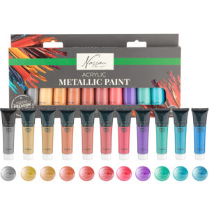 Set vopsea acril 36 ml. 12 cul. Metallic Nassau