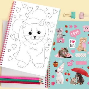 Carte de colorat cu autocolante - A5, Kitten Mousie Studio Pets