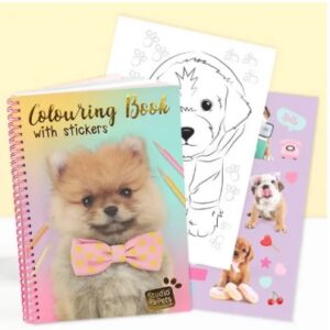 Carte de colorat cu autocolante - A5, Puppy Pompon Studio Pets