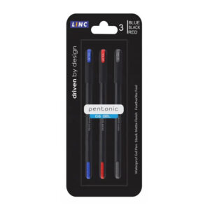 Pix gel LINC Pentonic 3 buc blister albastru + negru + rosu