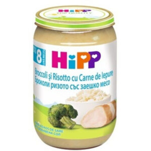 Pireu Broccoli cu orez si iepure HiPP 220 G