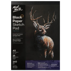 Sketch Pad A5 140gr/m2, 25 foi, hartie neagra Mont Marte