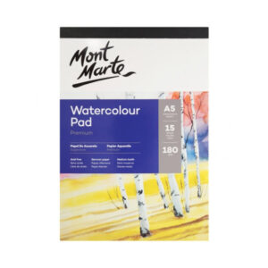 Mapa hartie pentru acuarela A5 180 gr/m2, 15 foi, hartie germana Mont Marte