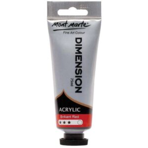 Vopsea acrilica Dimension 75ml, in tub, brillian red Mont Marte