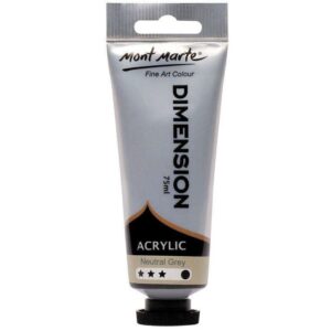 Vopsea acrilica Dimension 75ml, in tub, neutral grey Mont Marte