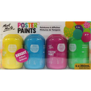 Set vopsele Poster Paint 4 culori lucioase, 250ml Mont Marte