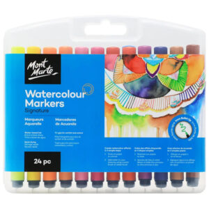 Set markere acuarela 24 culori, varf gros 4mm Mont Marte