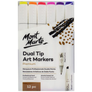 Set markere Art cu varf dublu 12 buc. Mont Marte