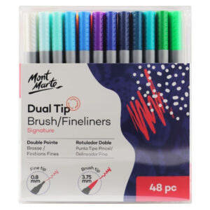 Set carioci cu varf dublu liner/pensula 48 buc. Mont Marte