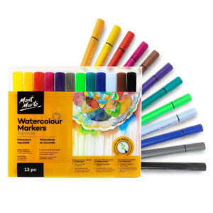 Set markere acuarela 12 culori, varf gros 4mm Mont Marte
