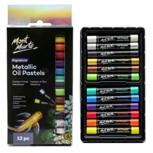 Set pasteluri moi 12 culori metalice Mont Marte
