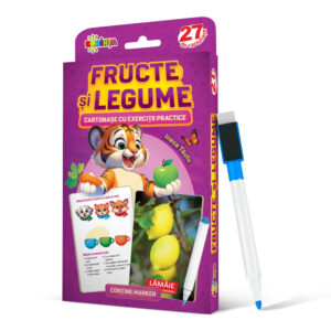 27 de cartonase. Scrie si sterge. Fructe si legume: cartonase cu exercitii practice