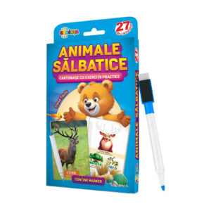 27 de cartonase. Scrie si sterge. Animale salbatice: cartonase cu exercitii practice