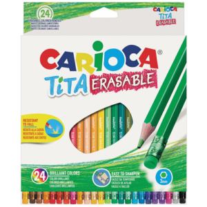 Set creioane colorate Tita 24 buc. cu radiera Carioca