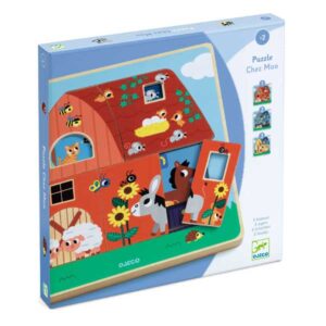 Puzzle din lemn Chez Moo DJECO
