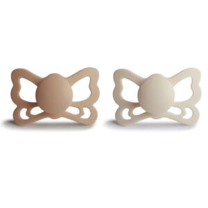 Set suzete din silicon Frigg Butterfly (6-18 luni) Silky Satin/Cream