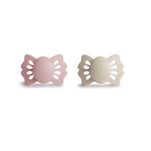 Set suzete din silicon Frigg Lucky (0-6 luni) Cream/Blush