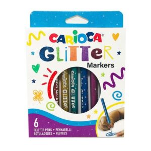 Set markere cu glitter 6 culori Carioca