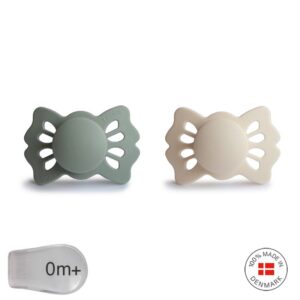 Set suzete din silicon Frigg Lucky (0-6 luni) Cream/Sage
