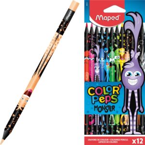 Creioane colorate Black Monster, 12 culori