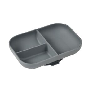 Farfurie compartimentata din silicon cu ventuza Mineral Grey Beaba