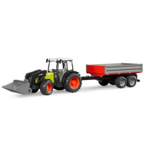 Tractor Claas Nectis 267F cu incarcator frontal si remorca Bruder
