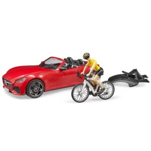 Roadster cu bicicleta de curse si ciclist - Bruder 3485